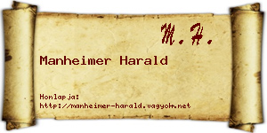 Manheimer Harald névjegykártya